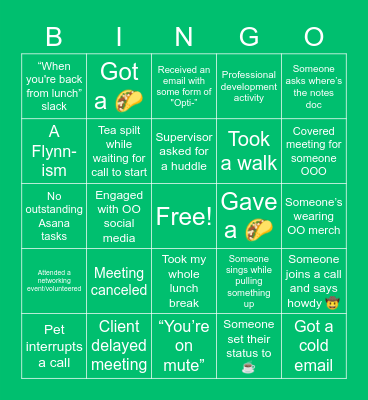 Work Day Bing-OO Bingo Card