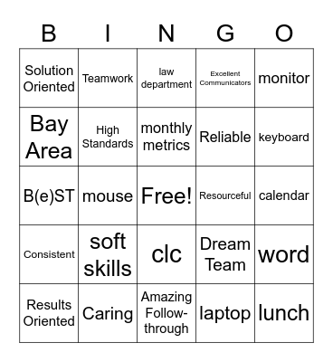 Administrative Professionals Day Bingo Card