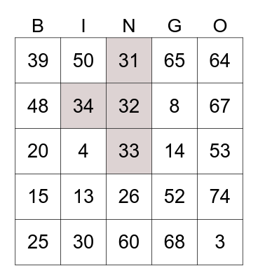 Birthday Bingo Card