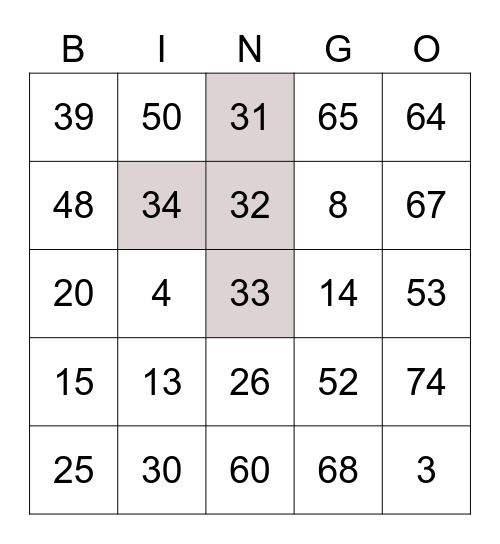 Birthday Bingo Card