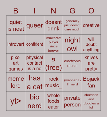 Gosia’s Bingo Card