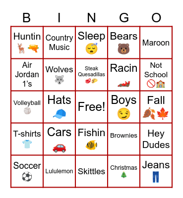 Bingo About Me (Mark If You like The Same As Me) Bingo Card