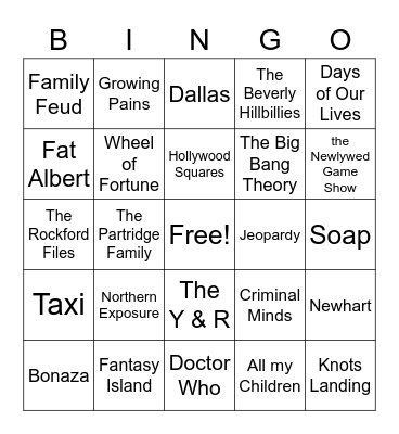 Tv Bingo 4 Bingo Card