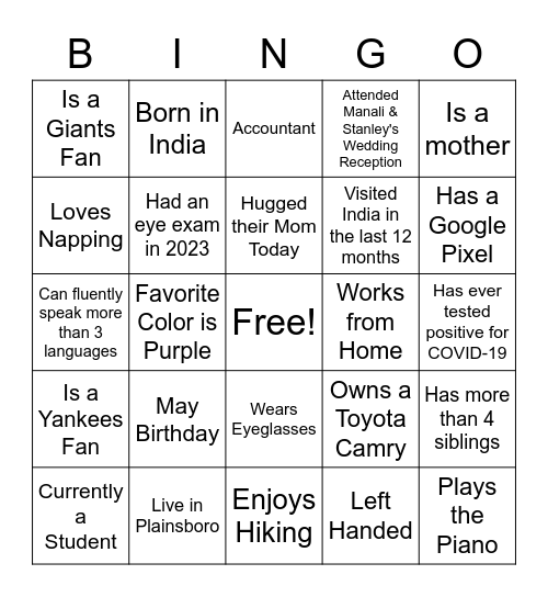 Mother's Day Bingo Card