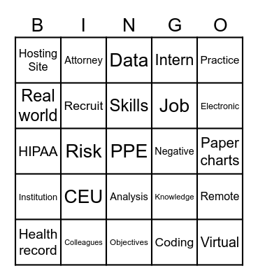 PPE Bingo Card