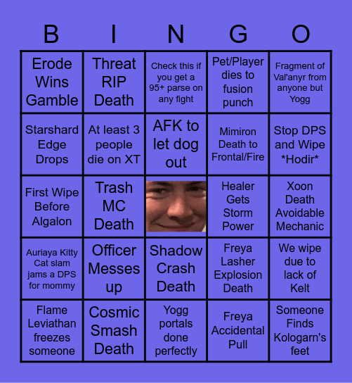 Accurate Raid Bingo Card