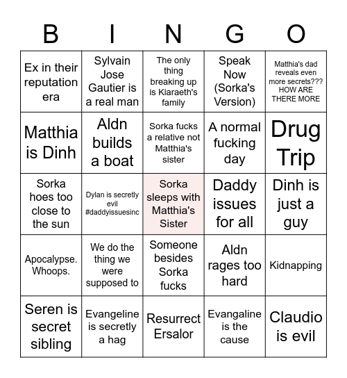 The Black Iron Pact Bingo Card