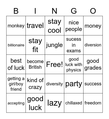 Chatsworth best wishes- Bingo Card