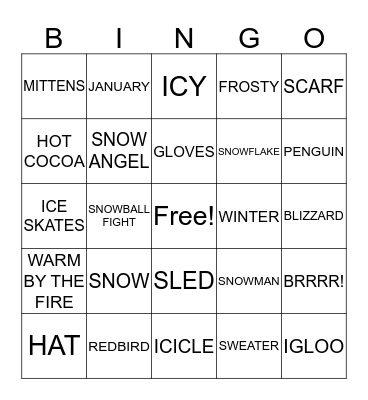 Winter Bingo Card