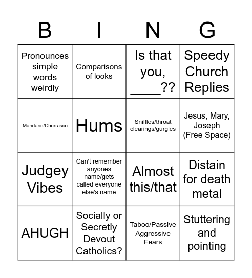 MOYLZMANIA Bingo Card