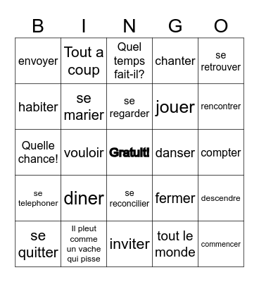 French 102 BINGO Card