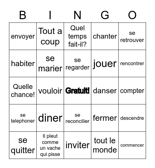 French 102 BINGO Card