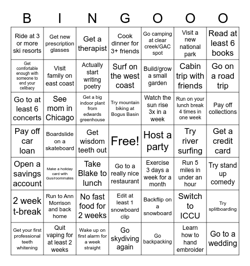 2023 Bing0 Bingo Card