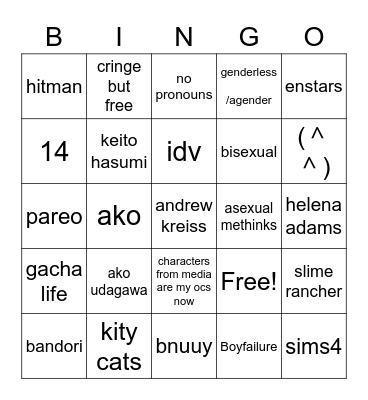 Owl Bingo Card