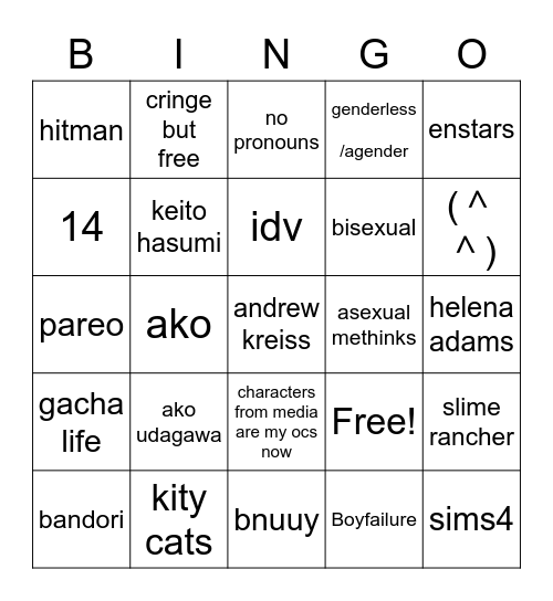 Owl Bingo Card