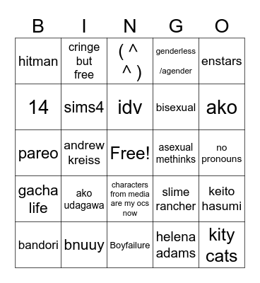 Owl Bingo Card