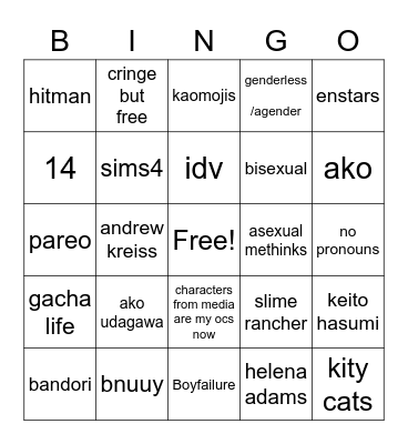 Owl Bingo Card