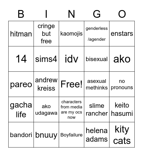 Owl Bingo Card