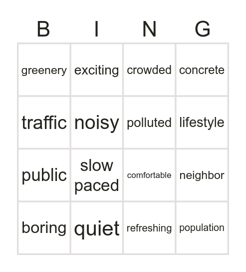 Gr4.1 - Interactions Chapter 1 Bingo Card