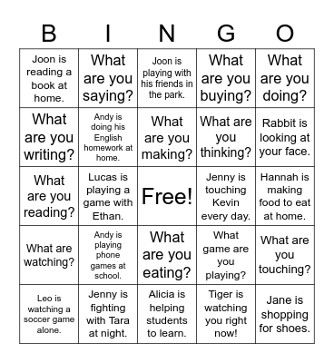 Roots B What are you ___? Bingo Card