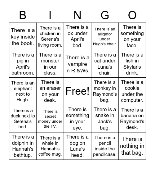 Roots A There is Bingo Card