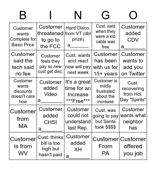 Name:_____________Disco Bingo (please provide acct. # for anything with a______ at the bottom) 1 Square Per Account Bingo Card