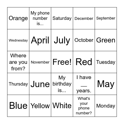 Bingo Card