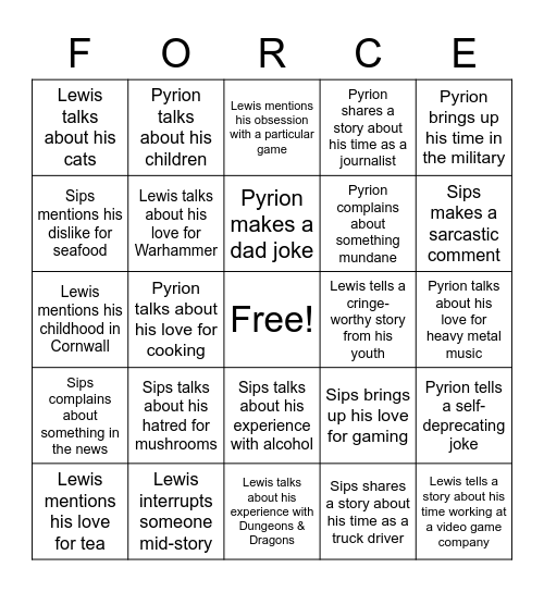 Triforce Bingo Card