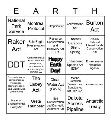 EARTH DAY EXPO 2023 Bingo Card