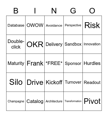 BTO Buzzword Bingo Card