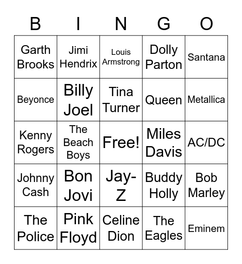 top-music-artists-bingo-card