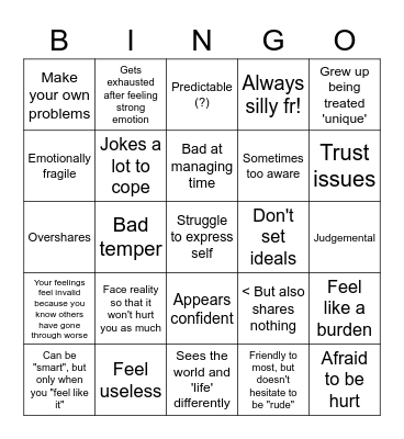 Kia kin bingo Card