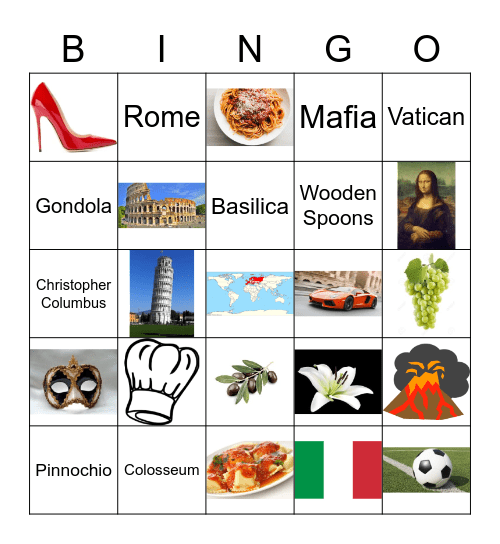 Italy Bingo Card