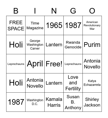 D&I BINGO Card