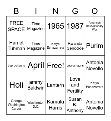 D&I BINGO Card