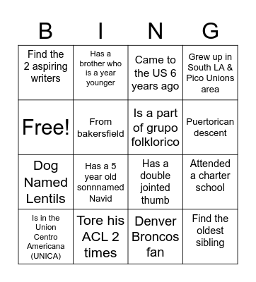 Ed 171 Bingo Card