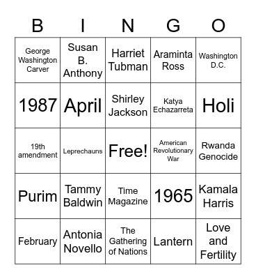 D&I BINGO Card