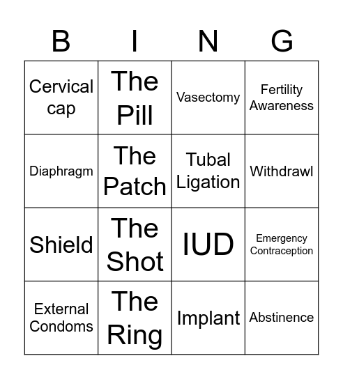 Clever Name Bingo Card