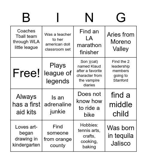 Ed 171 Bingo Card