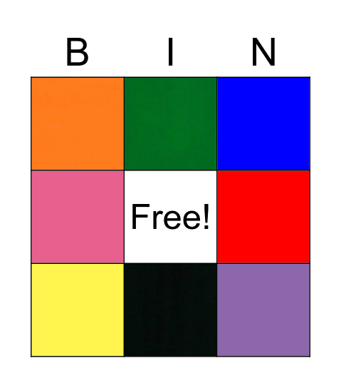 Color Bingo Card