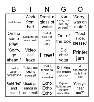 Virtual Bingo Card