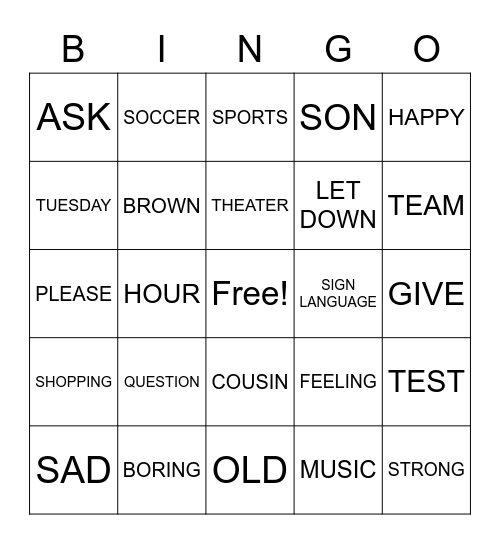 ASL 1 REVIEW (UNITS 1-6) Bingo Card