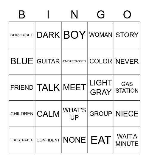 ASL 1 REVIEW (UNITS 1-6) Bingo Card