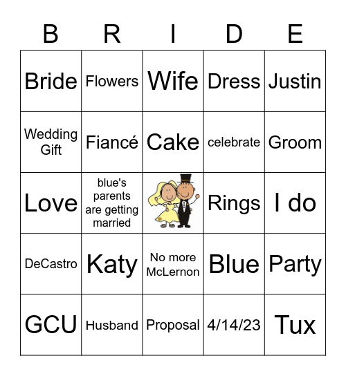 Bridal Shower Bingo Card