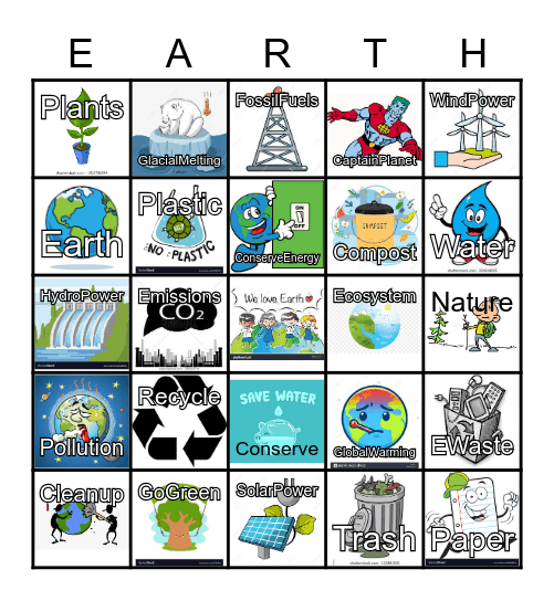 Earth Day Bingo Card