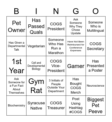 Network Bingo Card