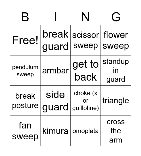 guard bingo Card