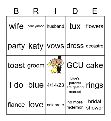 BRIDAL BINGO Card