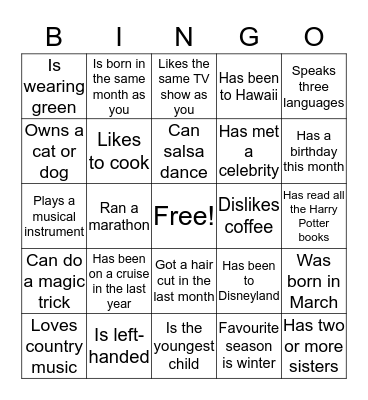 GSK BINGO Card
