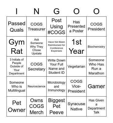 Network Bingo Card